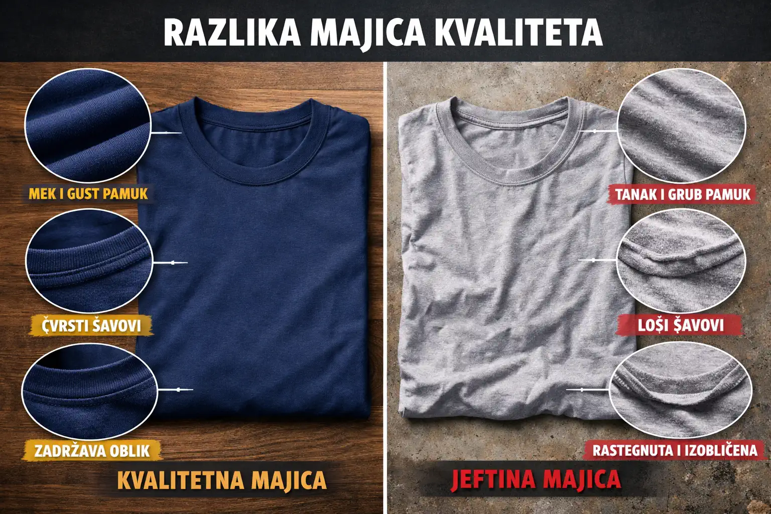 Razlika između kvalitetnih i jeftinih majica - Lobby